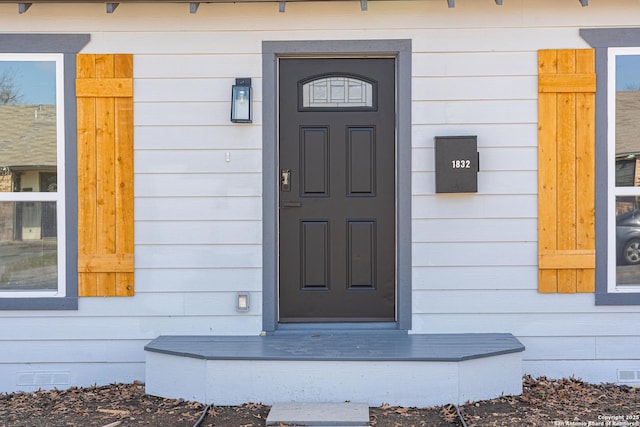 view of doorway to property