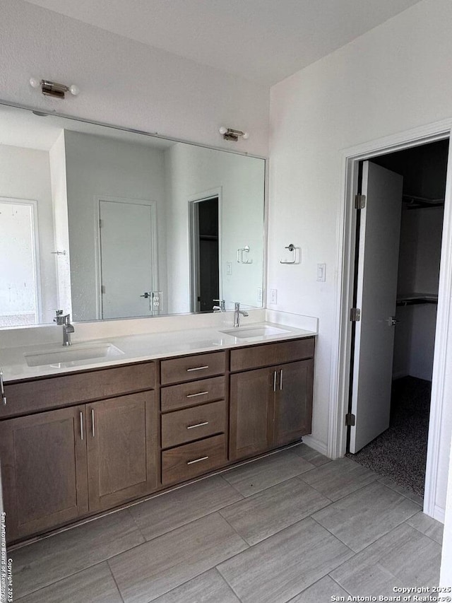 bathroom with double vanity