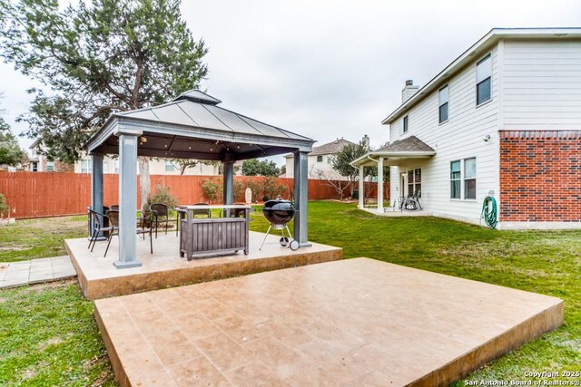 view of patio with a gazebo