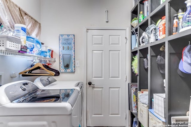 washroom with washer and clothes dryer