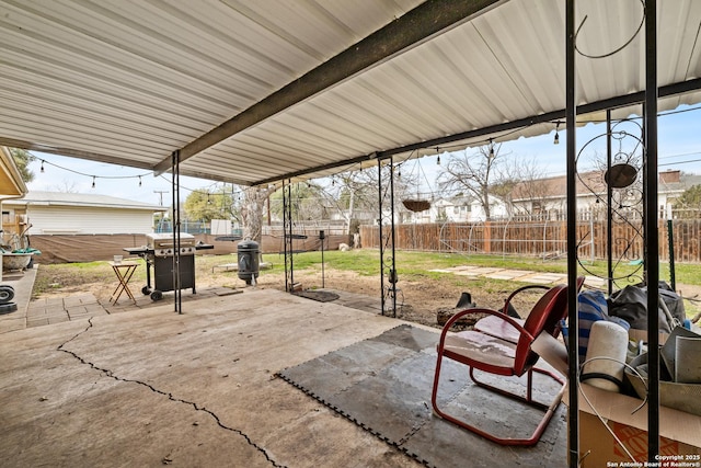 view of patio / terrace featuring fence private yard and grilling area