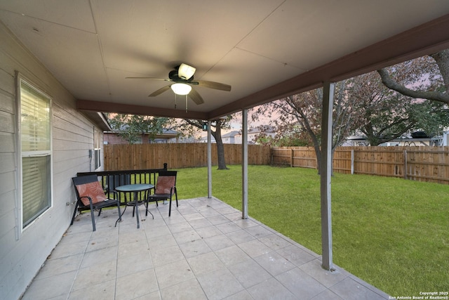 view of patio / terrace with ceiling fan