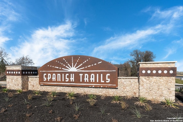 view of community sign