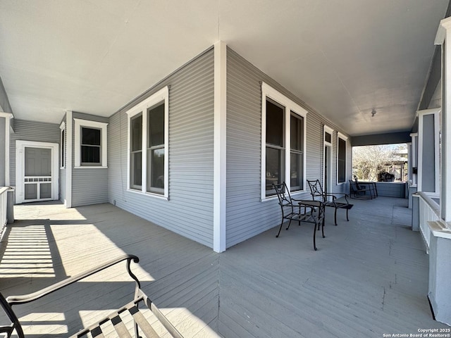 wooden deck with a porch