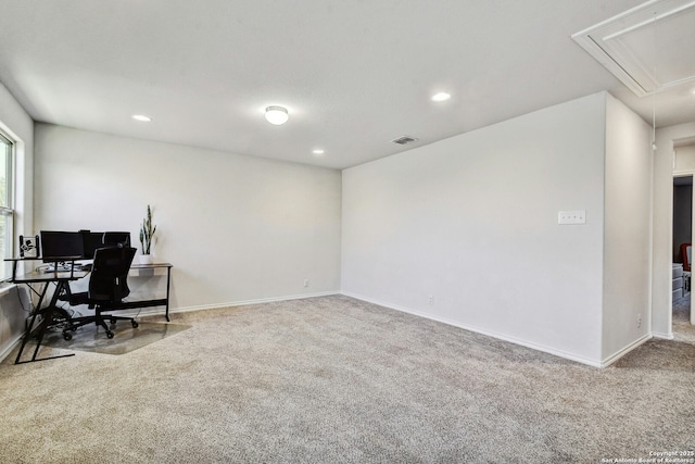 office area with carpet