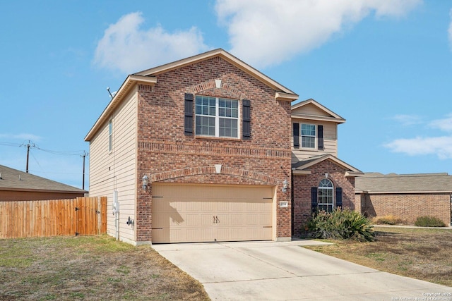 front of property with a garage and a front yard