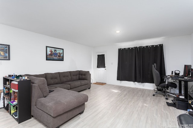 living room featuring hardwood / wood-style flooring