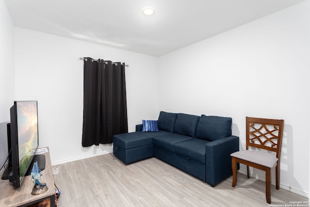 living room with light wood-type flooring