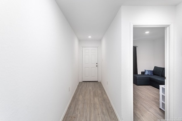 hall featuring light hardwood / wood-style floors