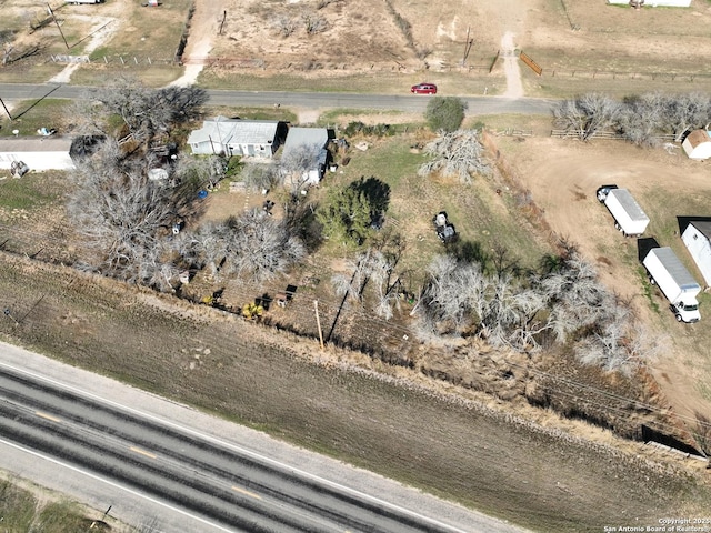 bird's eye view with a rural view