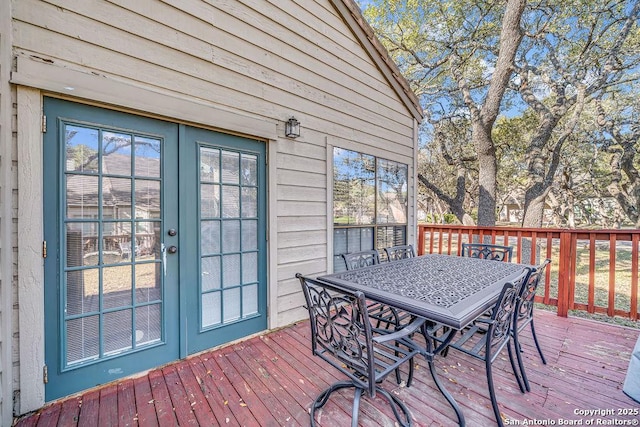 deck with french doors