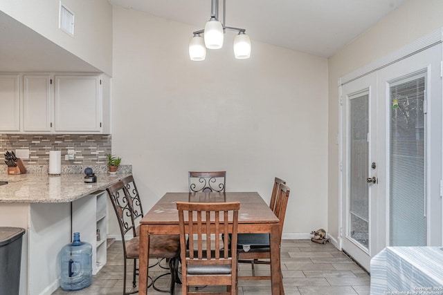 dining room with french doors