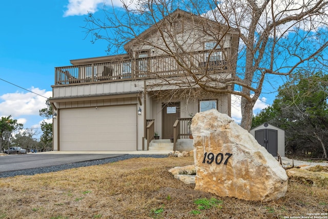 front of property with a garage