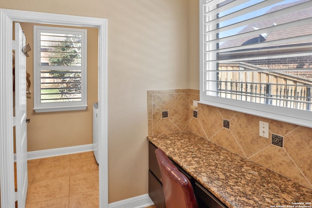 interior space with light tile patterned flooring