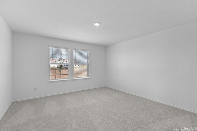 unfurnished room with carpet floors and a textured ceiling