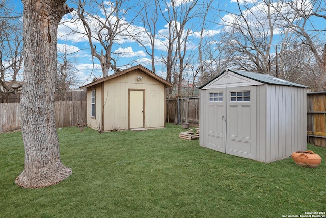 view of outbuilding featuring a yard