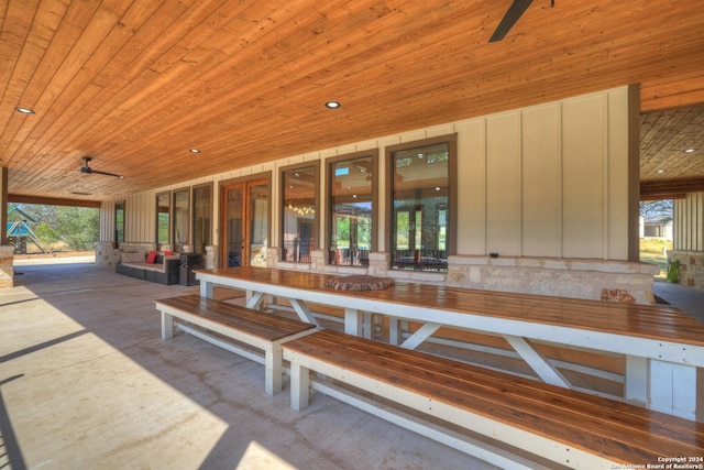 view of patio / terrace with ceiling fan