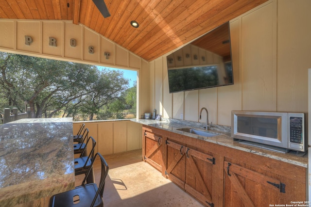 view of patio featuring sink