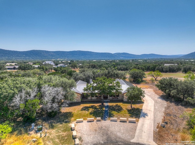 aerial view featuring a mountain view