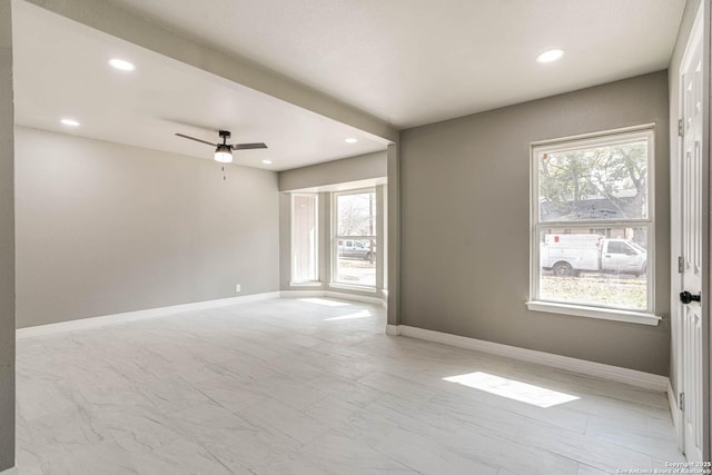 empty room with ceiling fan