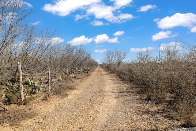 view of street with a rural view