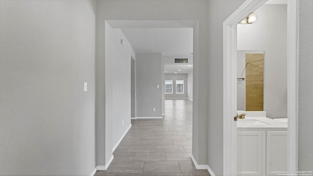 corridor with sink