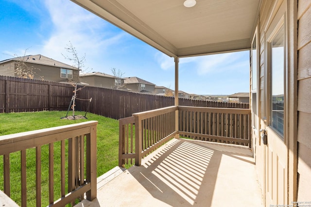 balcony with a patio area