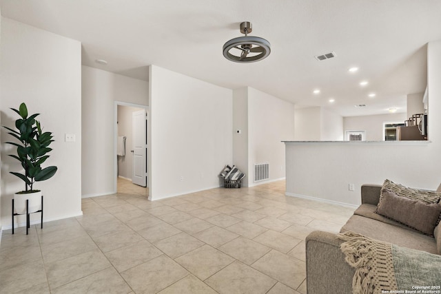 view of tiled living room