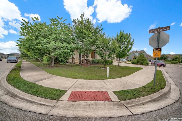 view of front of home featuring a front yard