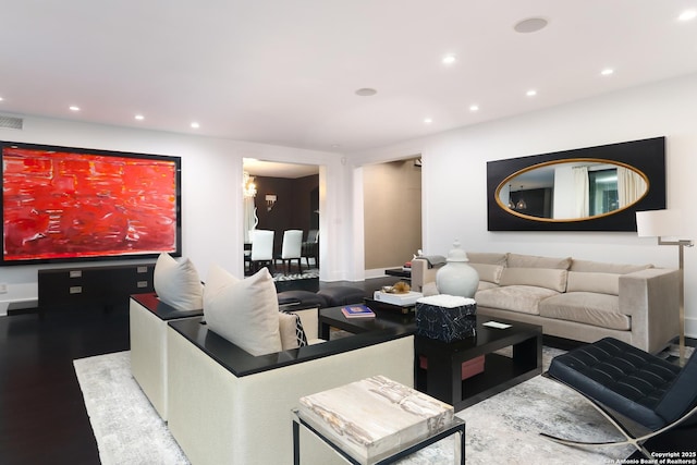 living room featuring hardwood / wood-style flooring