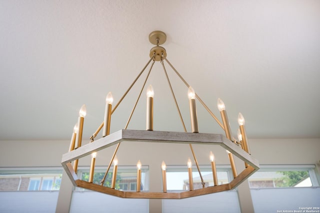 interior details with an inviting chandelier