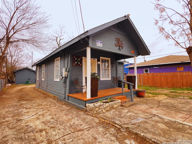 bungalow-style home with covered porch