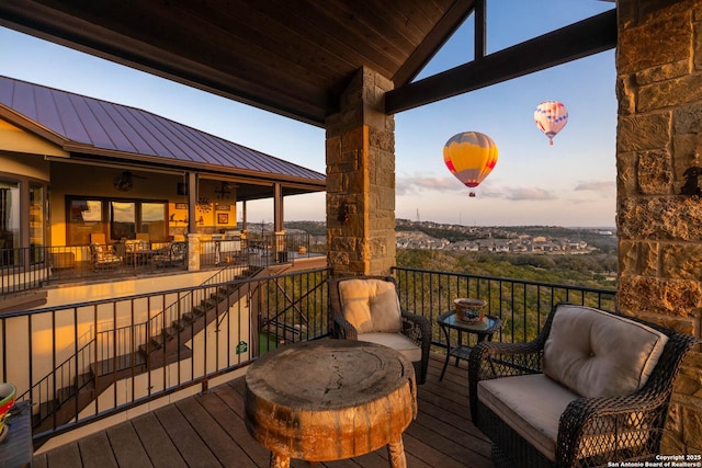 view of deck at dusk