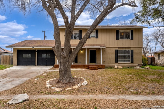 view of front property with a garage