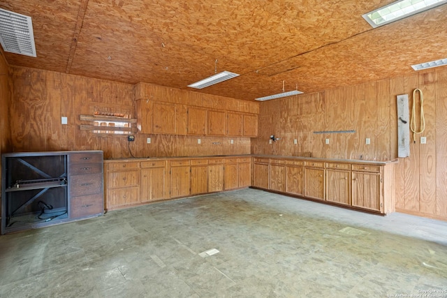 interior space with wood walls