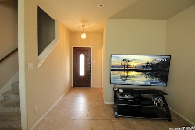 view of tiled entrance foyer