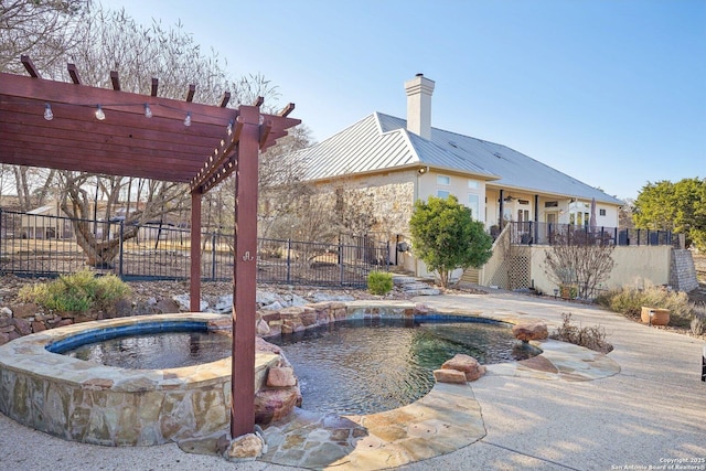 view of pool featuring a patio area and a pergola