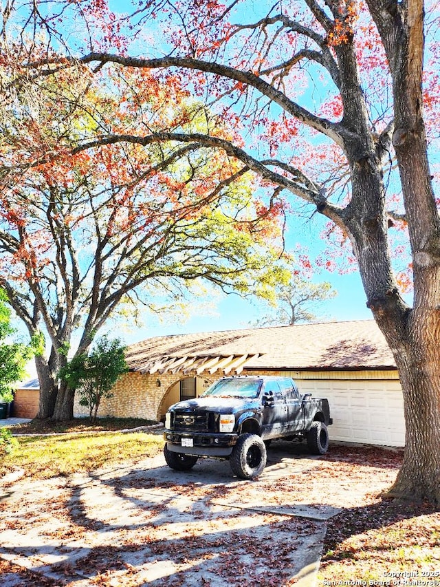 exterior space featuring a garage