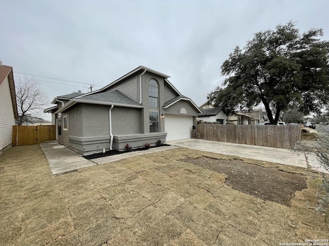 view of home's exterior with a garage