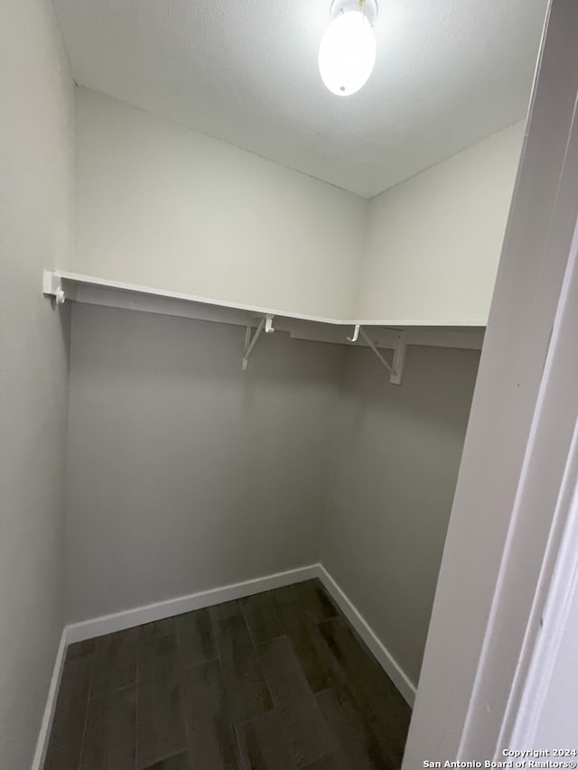 walk in closet featuring dark hardwood / wood-style floors