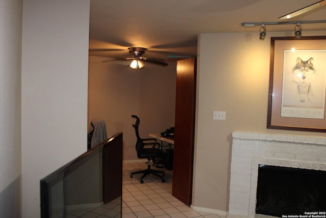 interior space with light tile patterned floors