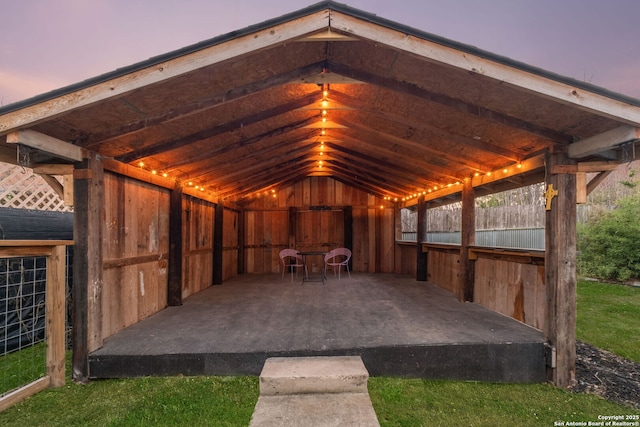 view of horse barn