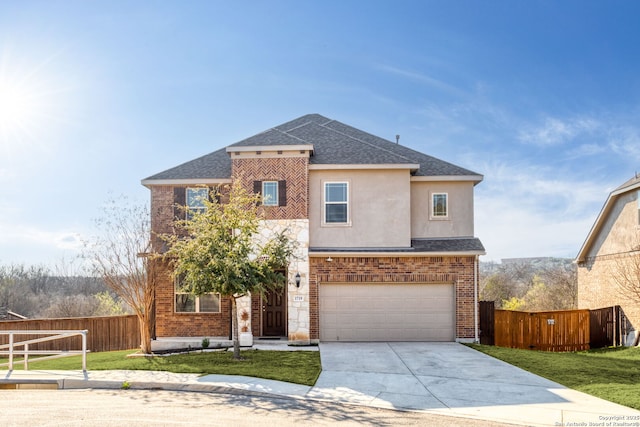 1719 Dimitra, San Antonio, TX 78245 - view of front facade with a garage and a front yard