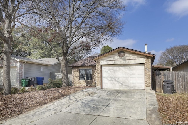 ranch-style home with a garage