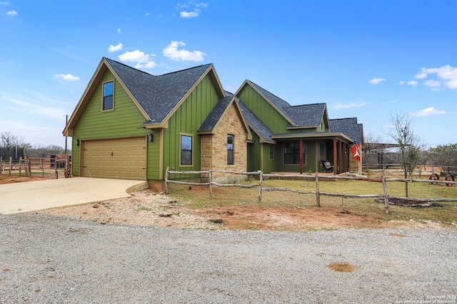 view of front of home with a garage