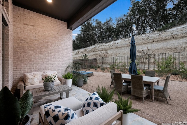 view of patio / terrace with an outdoor hangout area