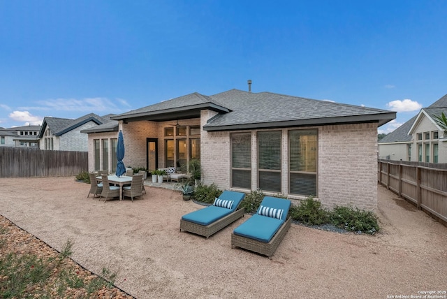 rear view of house with a patio area