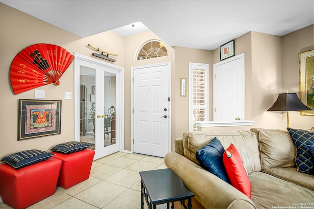 interior space featuring french doors