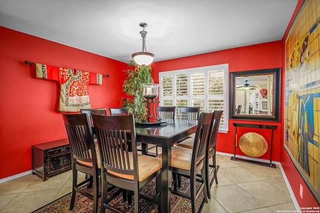 view of tiled dining room