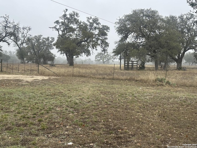 view of yard with a rural view